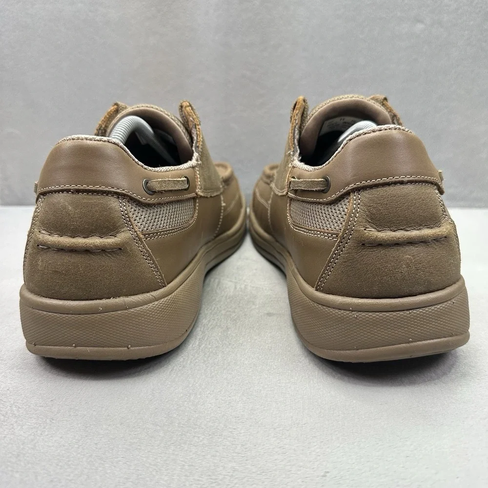 OrthoFeet Baton Rouge Mens Size 11 (2E) WIDE Boat Shoes Brown Leather Orthopedic